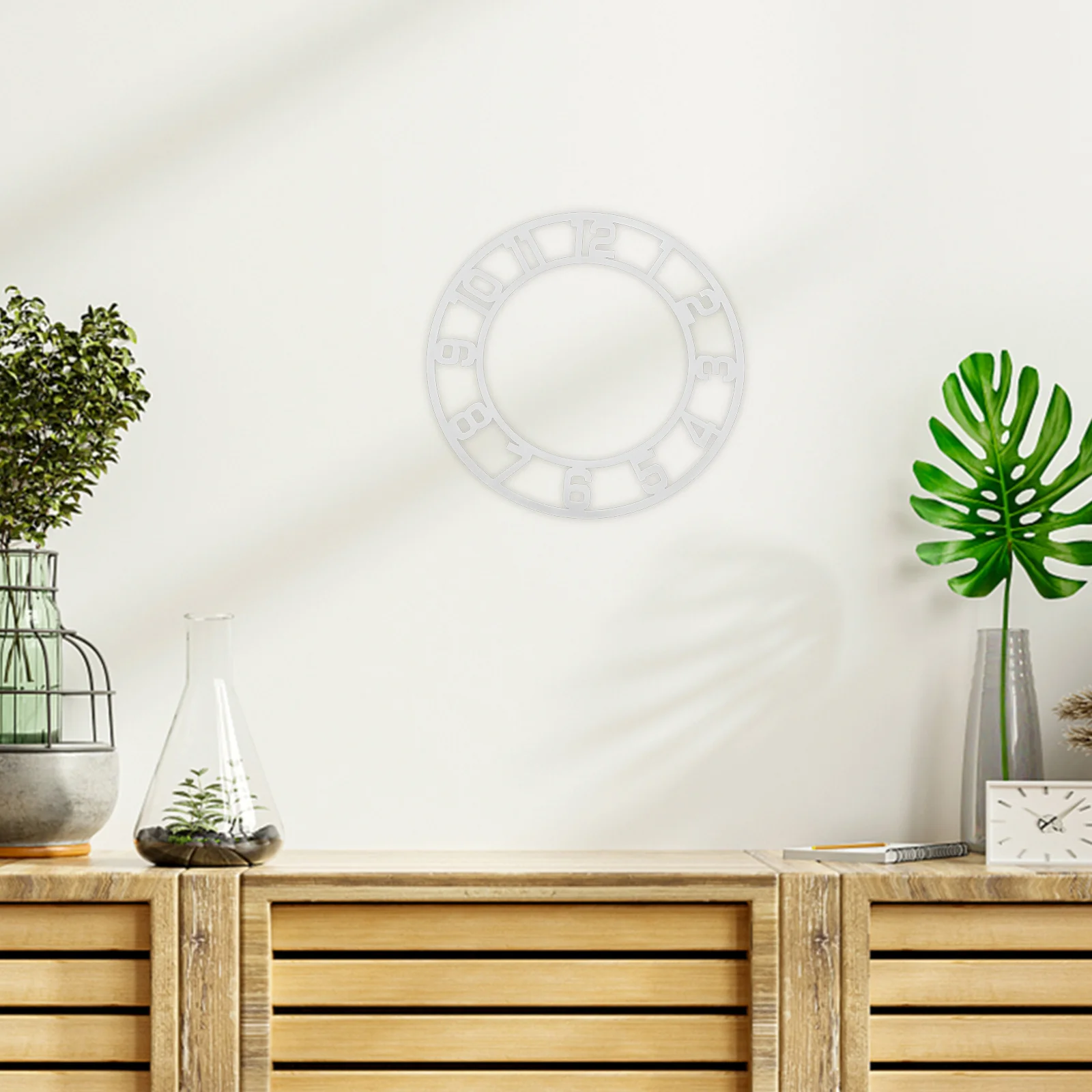 

25Cm Round Mirror Clock Sticker Acrylic Self-Adhesive Numbers Decal For Living Room Bedroom Office Hotel Decor Lightweight