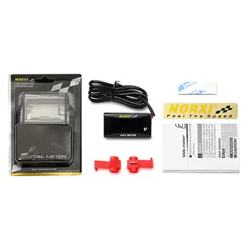 Digitální voltmetr KOSO pro motocykly NVX NMAX TMAX XMAX 300 LED mini 6V 12V elektromobilní měřič elektřiny do auta 8 nejlepší prodej 6voltový měřič - №8