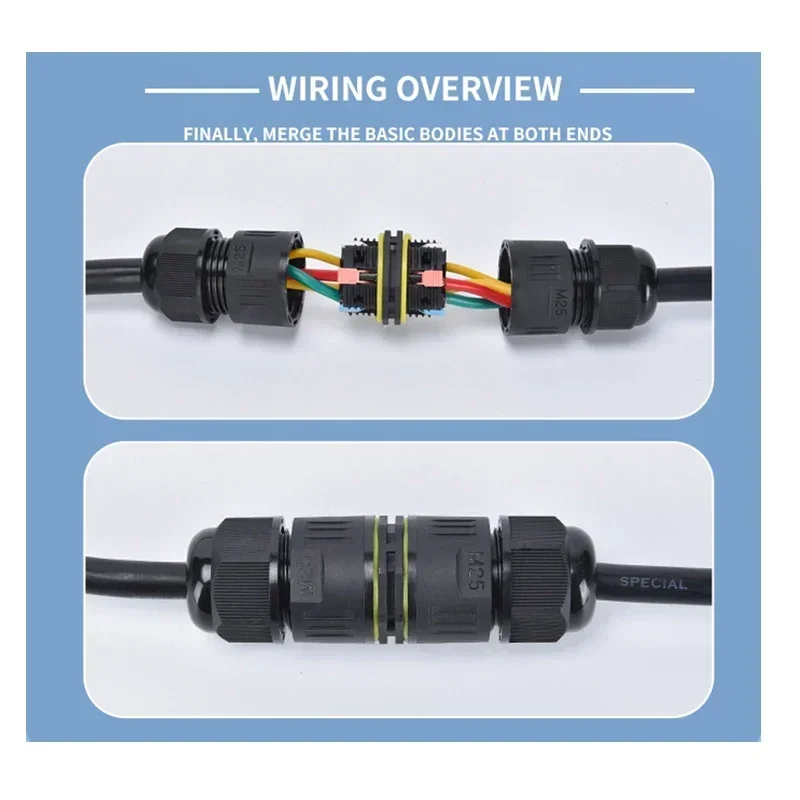 5/10 مجموعات 2/3/4/5 دبابيس لرسو السفن - ذكر وأنثى، M16/M20/M25، لإضاءة LED، موصل كابلات كهربائية مقاومة للماء