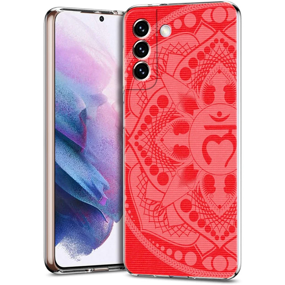 Mandala Chakra Yoga Phone Case for Samsung Galaxy S24 S23 S22 S20 S21 FE Ultra S24 S23 S10 S10E S9 S8 Plus 5G Transparent Shell