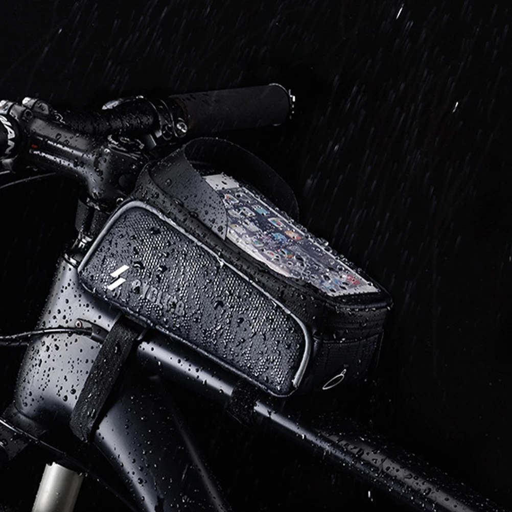 

Bike Head Bag Waterproof Phone Pouch Triangle Pannier GPS Holder Versatile Storage Bag for Cycling