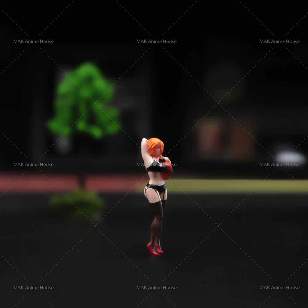 Miniature 1/64 1/43 Beauty In Swimsuit Painted Boy Take Pictures Diorama Figure Model Creative Photography Car Decoration