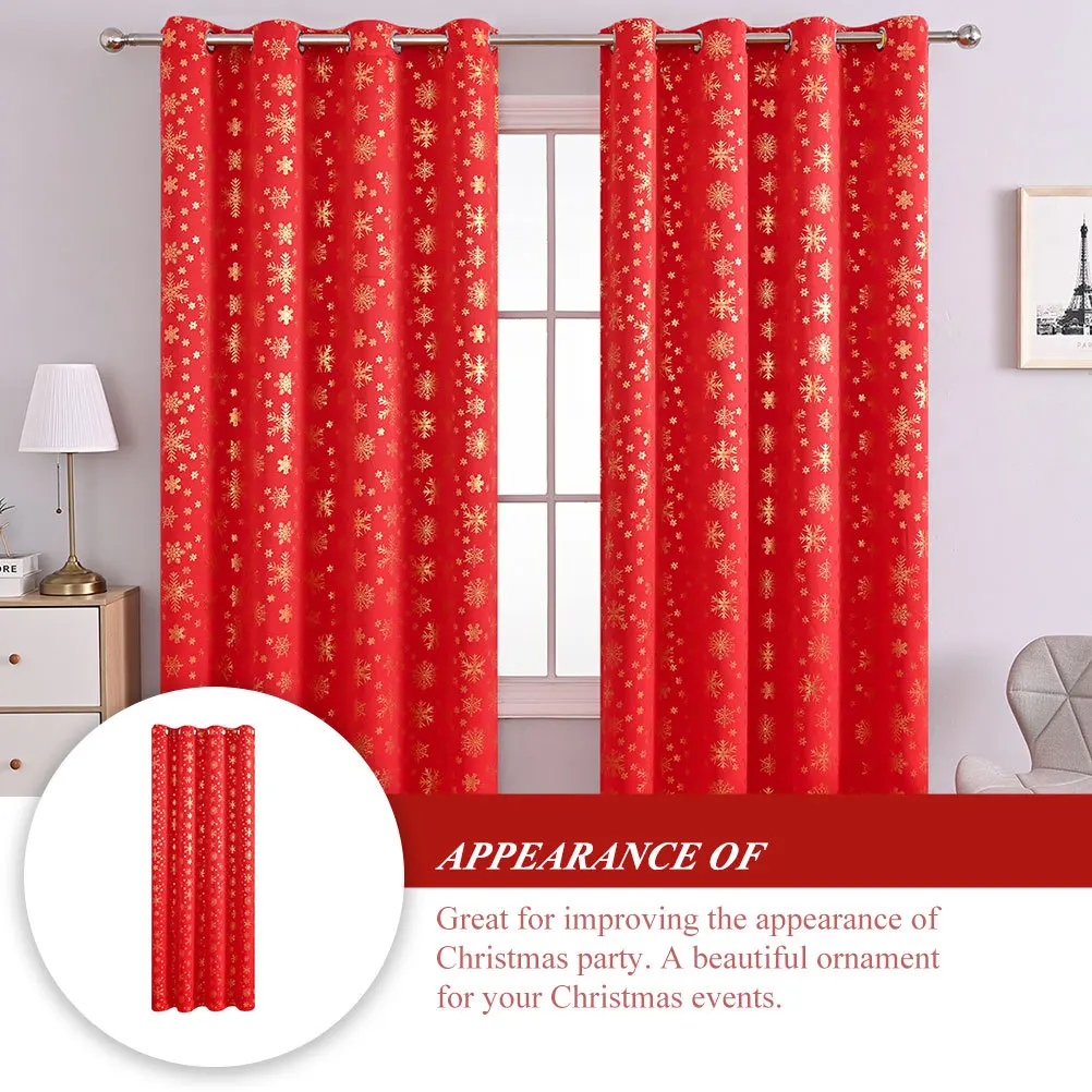 

Snowflake Curtains Holiday for Living Room Christmas Decor Keep Warm Shaped Window