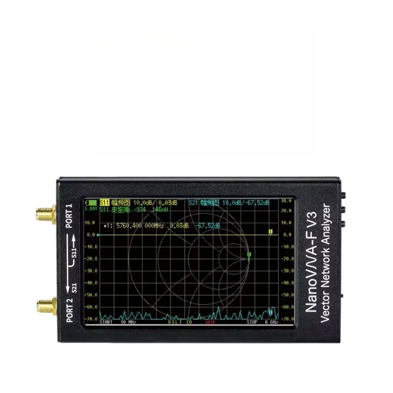 V3 Vector Network Analyzer 1MHz-6G S11 S21 Handheld Antenna Analyzer