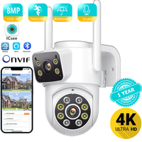 BESDER 4K PTZ Wifi IP Camera 8MP Dual Lens AI Human Detection Wireless Outdoor Security CCTV with Dual Screens ICSEE App Control