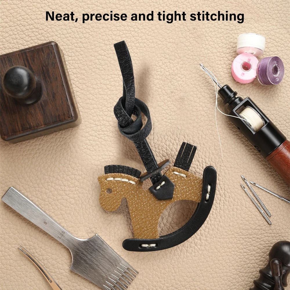 CRAZYSMITH Genuine Leather Bag Charm Lanyard Horse Pendant for LV Bag Hanging Ornament Keychain Gift Decoration Bag Accessories