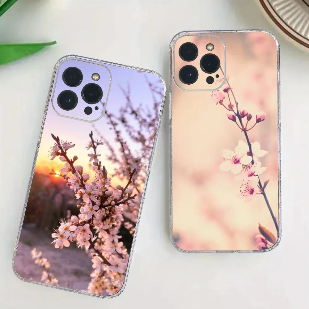 Cherry Blossom Tree  Phone Case For iPhone15 14 13 12 11 10 9  Pro Max XS Max X XR 7 8 Plus Mini TPU material