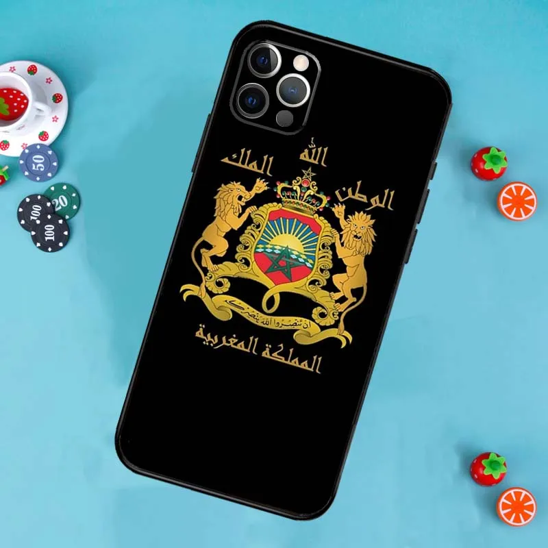 Morocco Maroc Moroccan Flag Funda Case For iPhone 11 12 13 14 15 Pro Max Plus Mini X XR XS Max SE 2020 2022 7 8 Cover