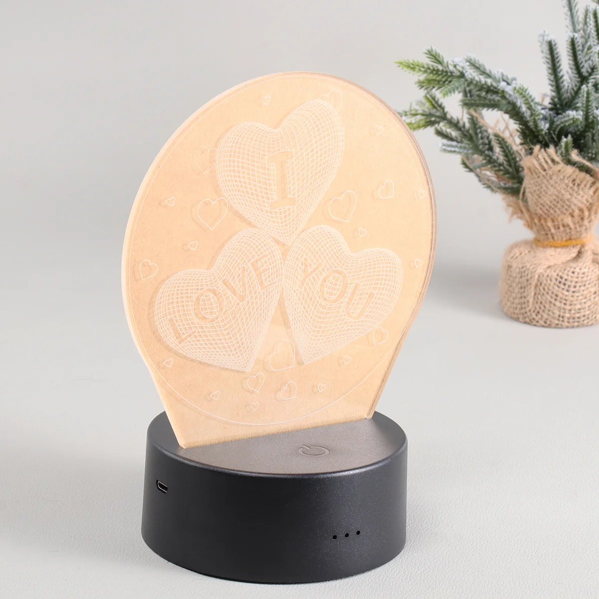 

3D Heart Shape Lamp 7 Colors Changing Multicolor USB Night Light Bedroom Table Lamp for Kids Adults Gift Night Lights