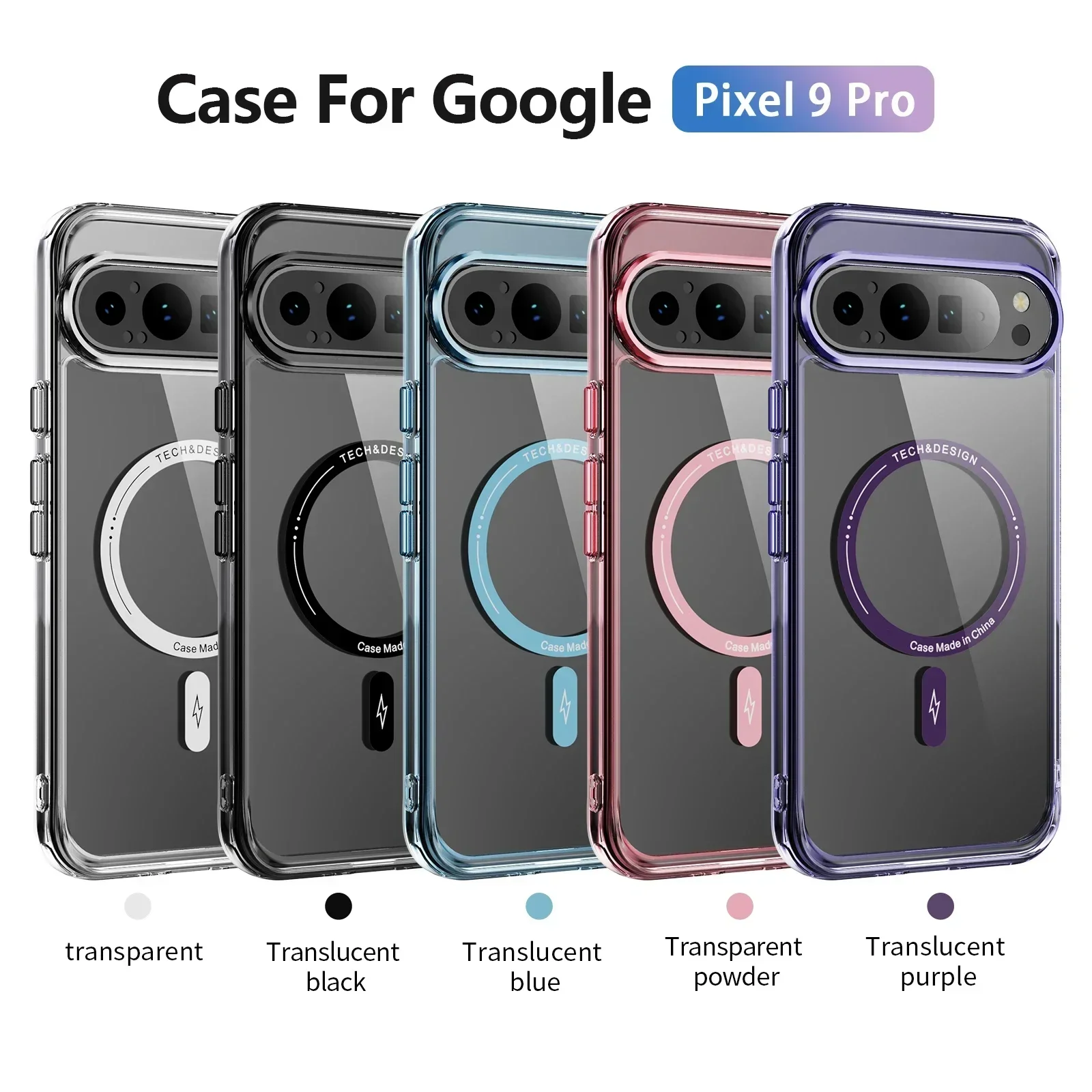 

Luxury High Transparent Phone Case For Google Pixel 9 Pro XL 8 Pro 8A Clear Shockproof Magsafe Magnetic Wireless Charging Cover