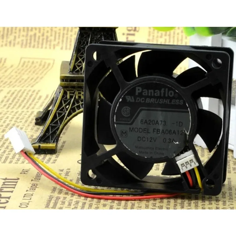 New Cooling Fan for PANAFLO FBA06A12V 12V 0.3A 6CM 3-wire Switches Server Fan 6025 60*60*25MM