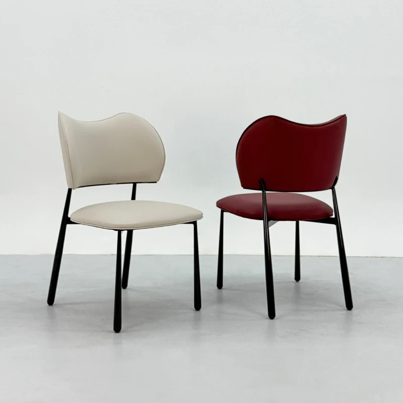 

Italian Minimalist Modern Dining Chair with Light Luxury Backrest New Leisure Hotel Reception Chair