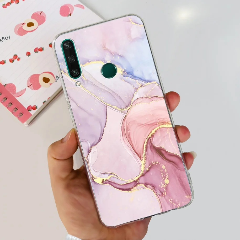 For Huawei Y7p Y6p 2020 Case MED-LX9N ART-L28 ART-L29 Funda Popular Flower Marble Soft Clear Back Cover For HuaweiY6p Y 7p Cases