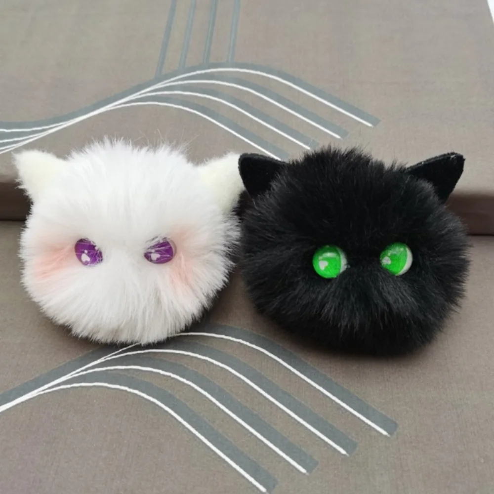 Powder Blusher Cat Ball Keychains Plush Doll Pendant Long Wool Bag Pendant Clothing Accessories Decor Ornamet Gifts