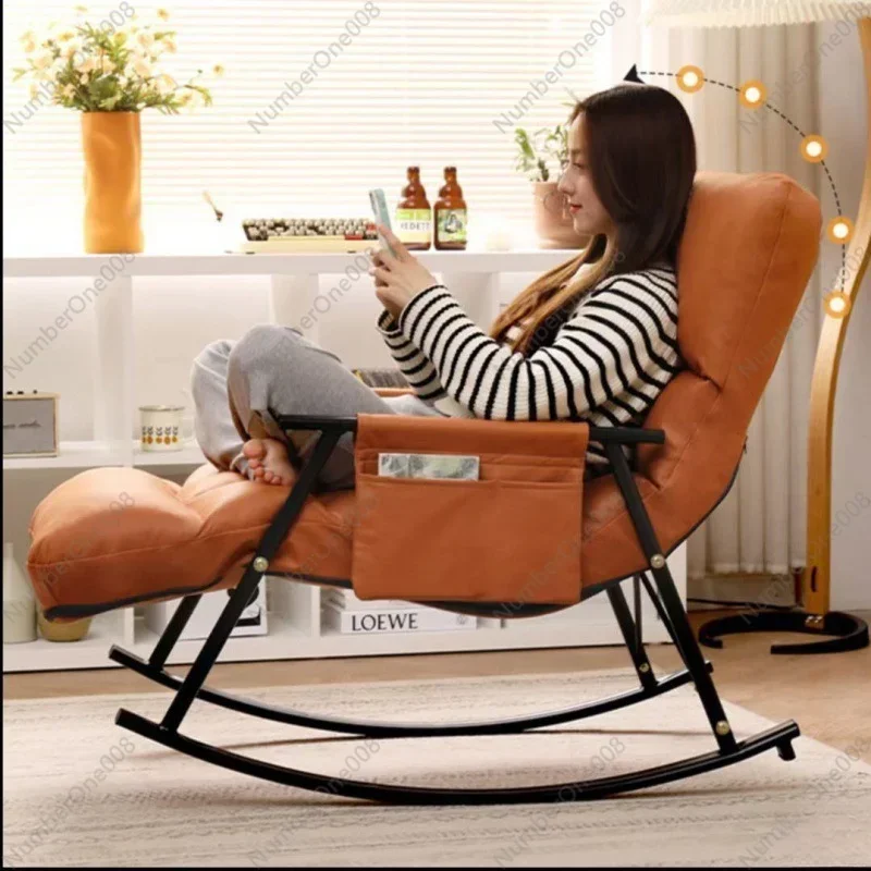 Living Room Light Luxury Rocking Chair Recliner Adult Balcony Home Leisure Chair Foldable Lunch Break Lazy Sofa Rocking Chair