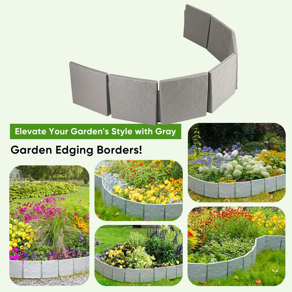 حواف الحجر المقلد تحمي النباتات من ضرر الربط سياج مرن البستنة أدوات الحدائق الحجرية المقلدة