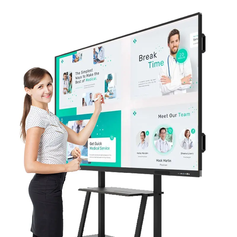 Smart Digital Interactive Whiteboard Monitor 55-65 Inch for Schools Education Classroom 75 Inch Option Available