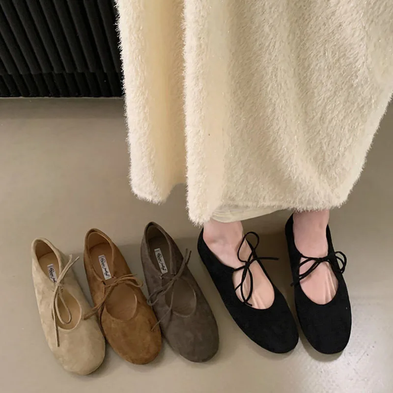 Modische Schmetterlingsknoten-Damenschuhe, flache Schuhe für Damen, lässige, weiche Schuhe mit runder Zehenpartie, Slip-On-Schuhe für Damen. – Detail 1