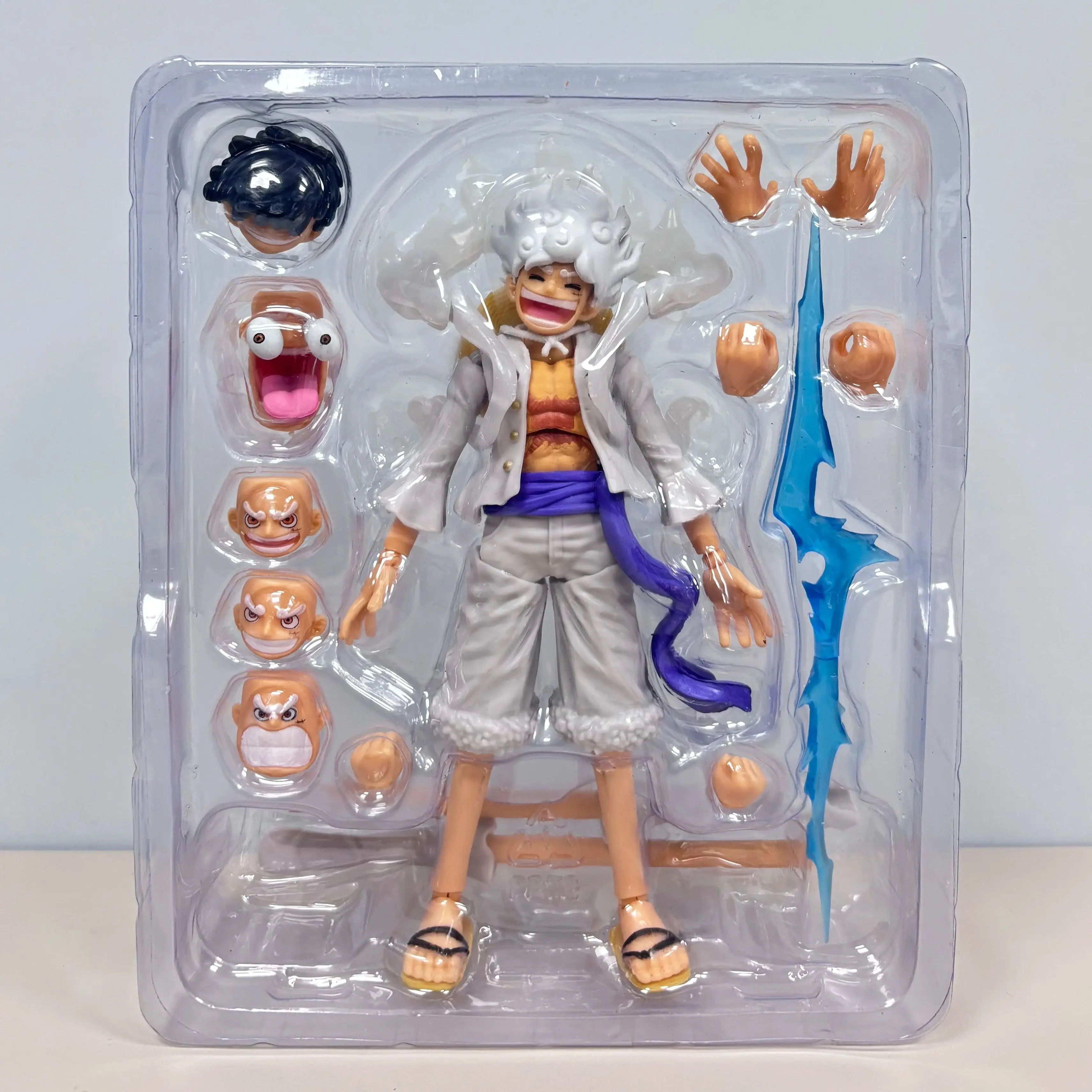 One Piece Luffy Gear 5 Sonnengott Nika Actionfigur, Anime-Figur Modell-Ornament mit Mehrfachem Zubehör – Detail 6