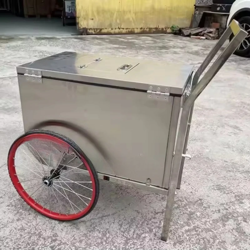 

Food Truck Ice Cream Display Cabinet Freezer Refrigerator Trolley Wheels