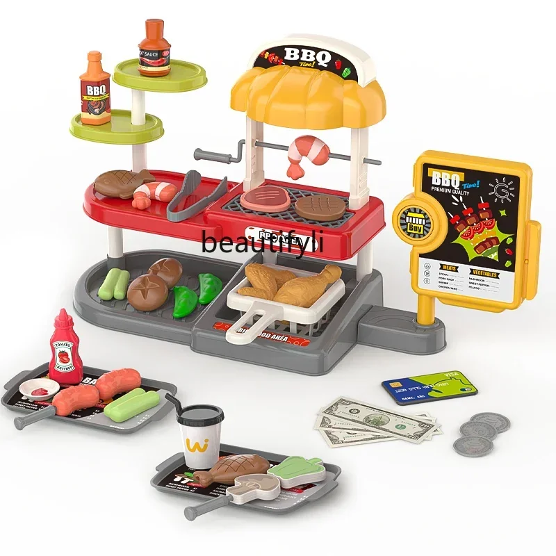 Jouets de barbecue pour enfants, Simulation de cuisine, gril pour bébé, 3 garçons et filles, 6 cadeaux d'anniversaire