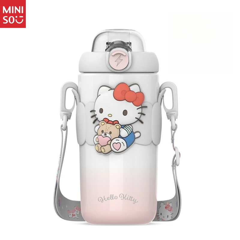 

Miniso Kids Stainless Steel Thermos 316, Girls Portable Straw Cup for School