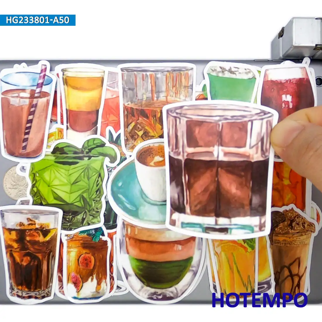 20/30/50PCS Drink Stickers Watercolor Style Funny Fashion Decals for Luggage Car Motorcycle Skateboard Laptop Phone Sticker Toys