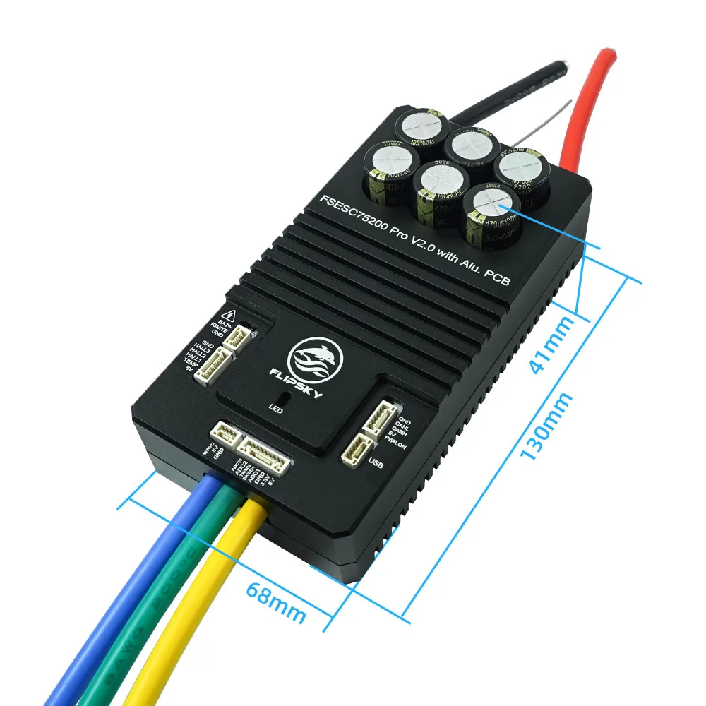 Flipsky 75200 Pro V2.0 z aluminiowa płytka drukowana opartą na Vesc dla kontrolera prędkości elektryczna deskorolka/skutera/Ebike