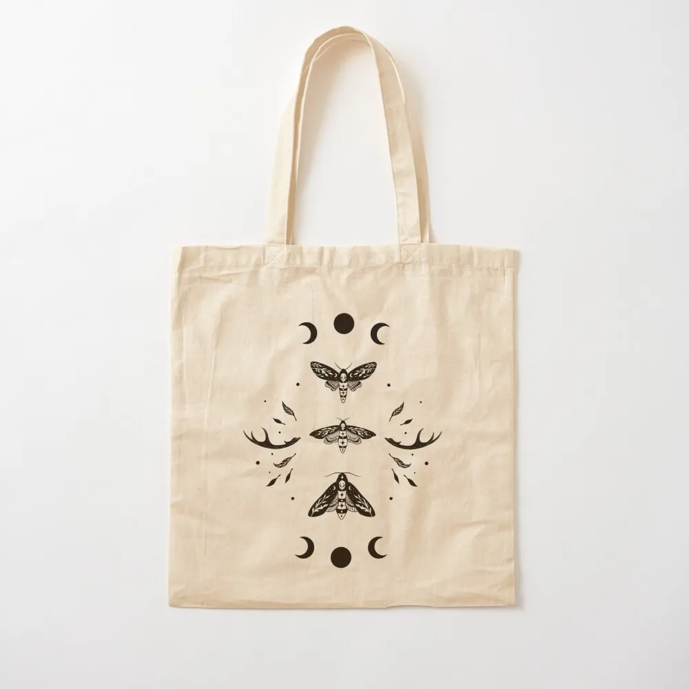 Death Head Moths Night - Black Tote Bag Lady bag Big bag large size bags Canvas Tote