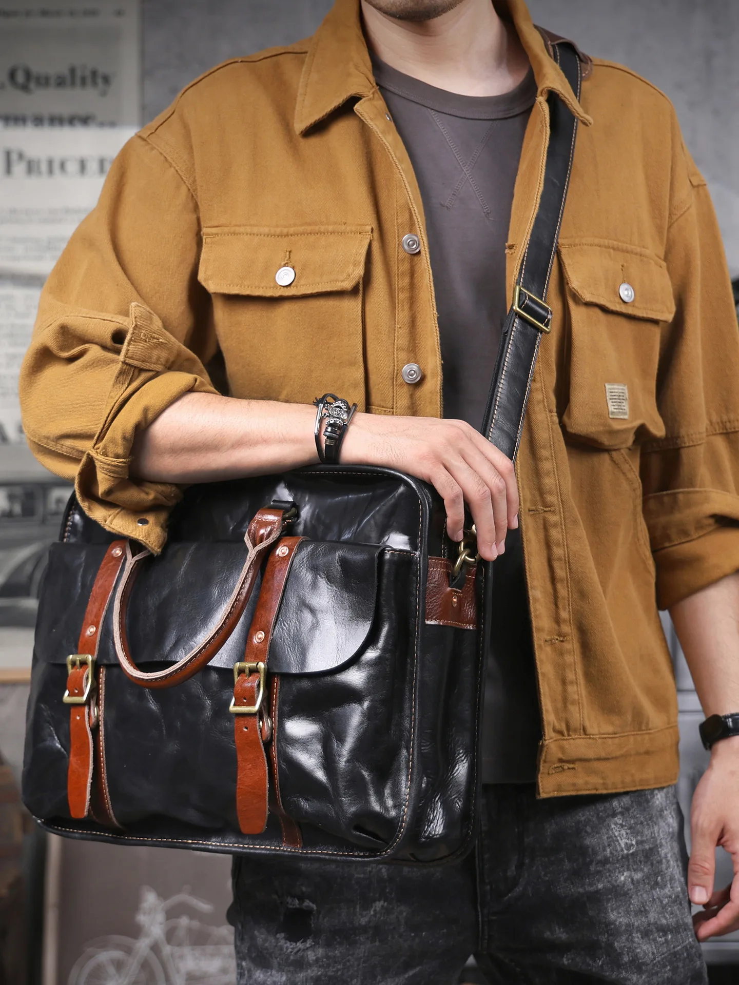 PNDME fashion designer handmade vegetable tanned cowhide men women's briefcase business genuine luxury leather laptop handbag