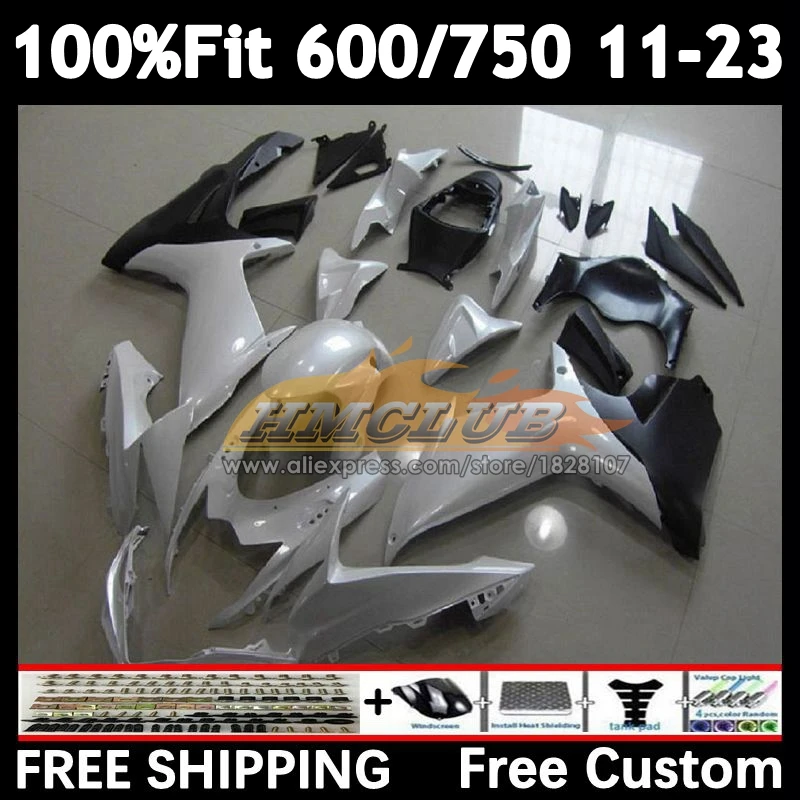 Body For SUZUKI GSXR 600 750 2018 2019 2020 2021 2022 2023 17No.29 K11 white pearl GSXR600 GSXR750 18 19 20 21 22 23 24 Fairing