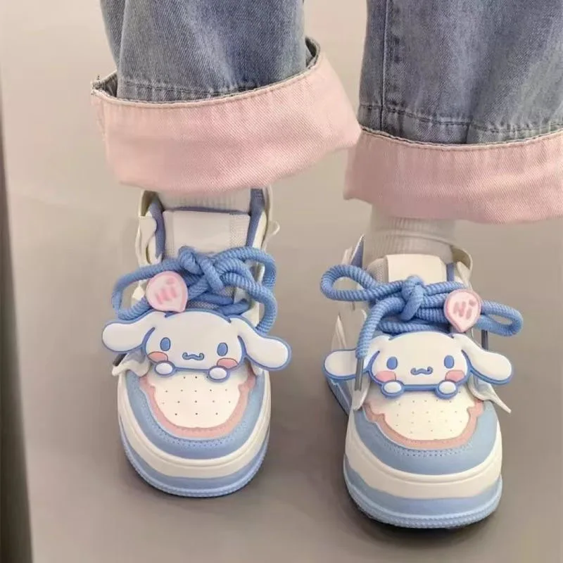 Sanrio Cute Original Cinnamoroll Women Shoes Academy Style Fashion Versatiles Platform Sneakers Y2k Girls Lolita Shoes 2025 New