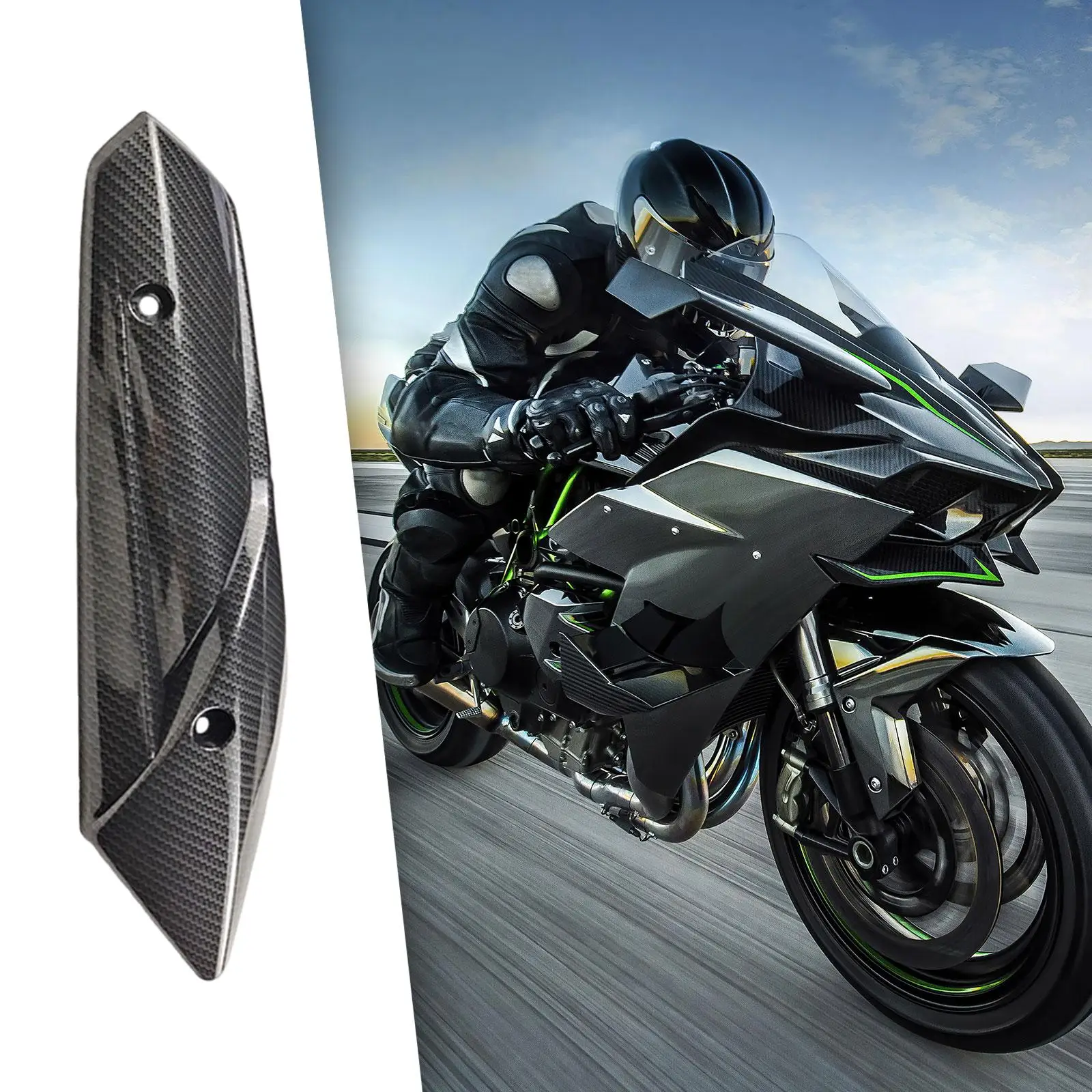 Thermal Shield Motorcycle Exhaust Protection ABS Universal Heat Shield Cover Durable Wear Resistant for Easy Install