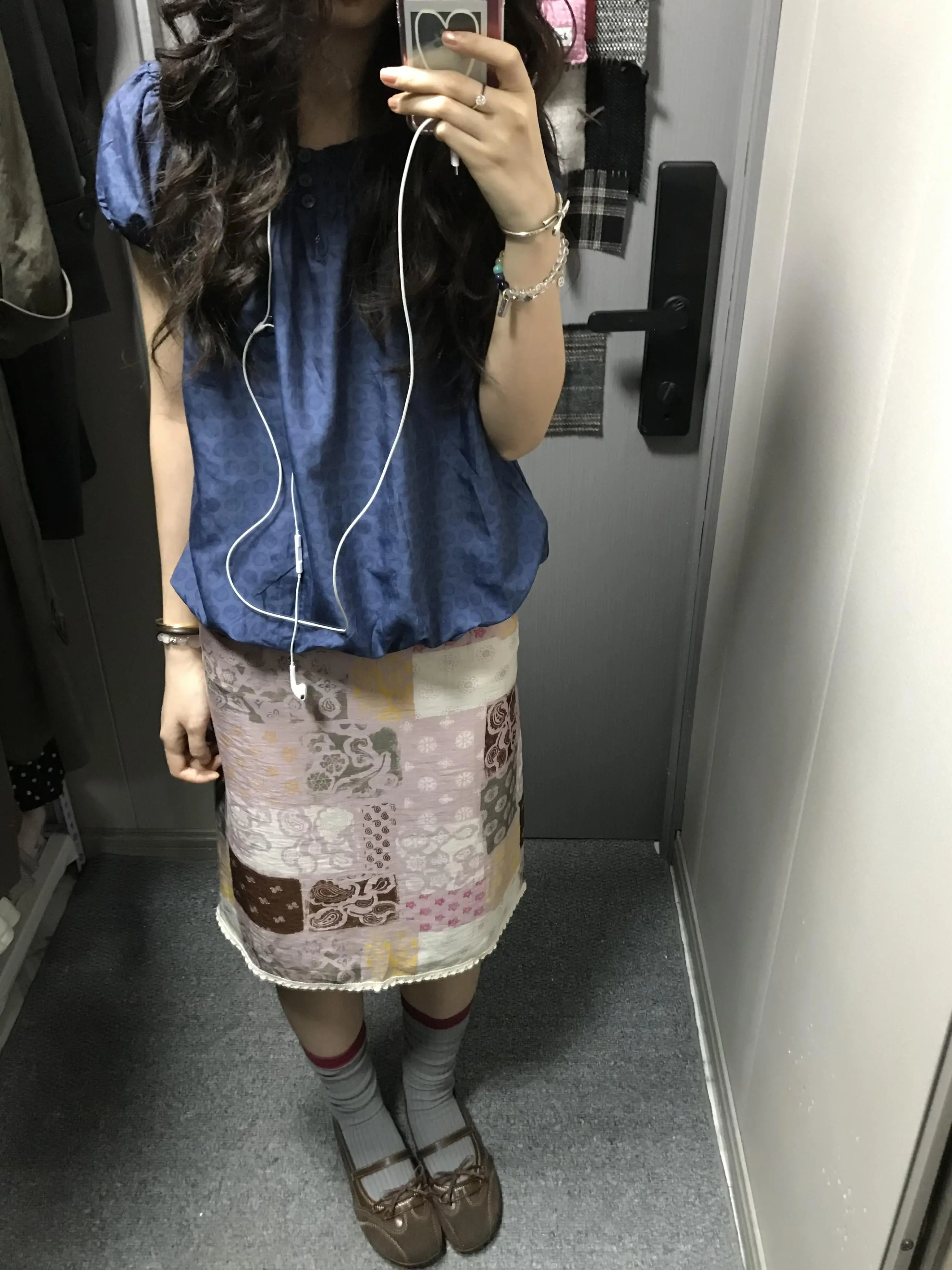 Retro Linen Casual Loose Print Straight Hem Design Half Skirt Women Spring Autumn New Style mid Skirt City Commute Daily Travel