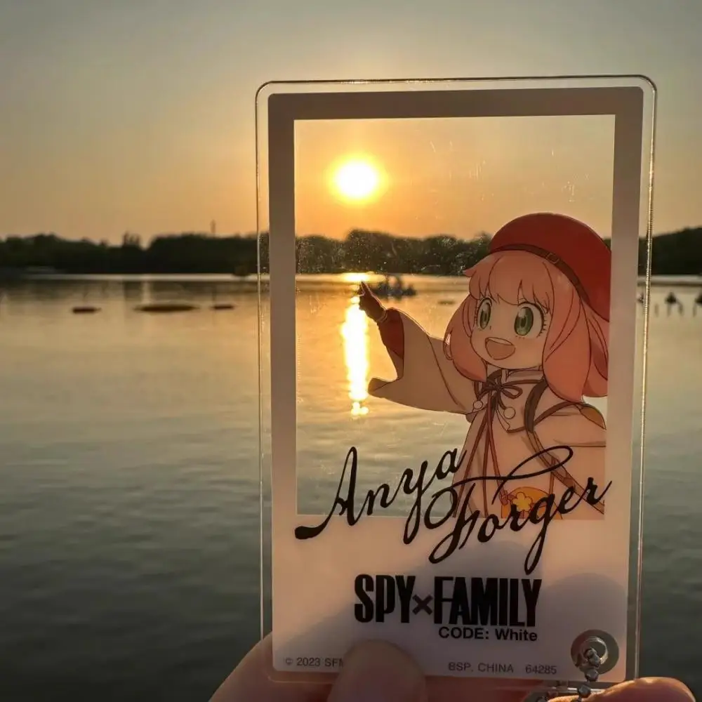 Japanese Anime Spy x Family Figure Anya Forger Acrylic Transparent Card Photo Card Cute Scenery Decoration Toy for Children Gift