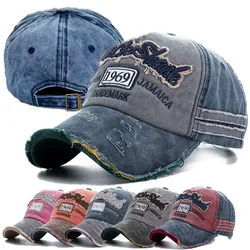 Czapka z daszkiem Unisex Washed Denim Wysokiej jakości czapki sportowe Letnia czapka dla mężczyzn Kobiety 1969 Letter Streetwear Cap