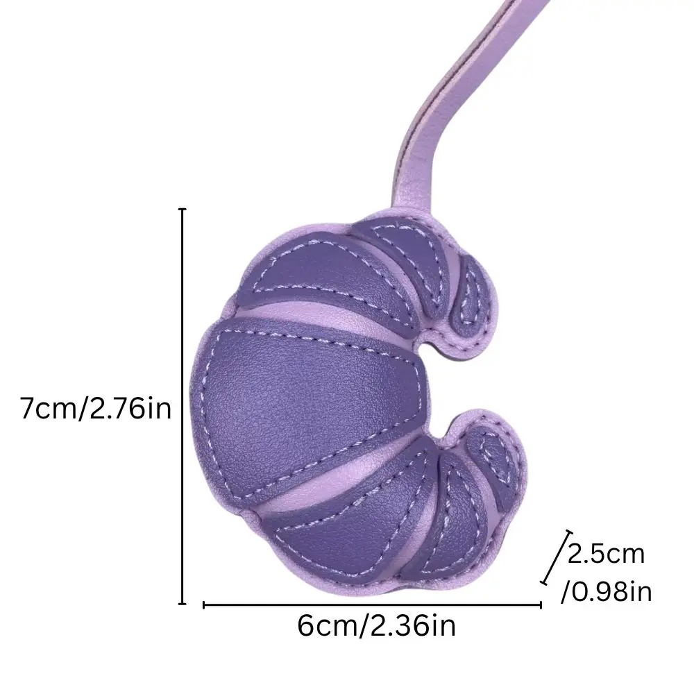 سحر حقيبة كرواسون من جلد البولي يوريثان - ملحق قلادة محفظة صلبة/كتلة الألوان #6