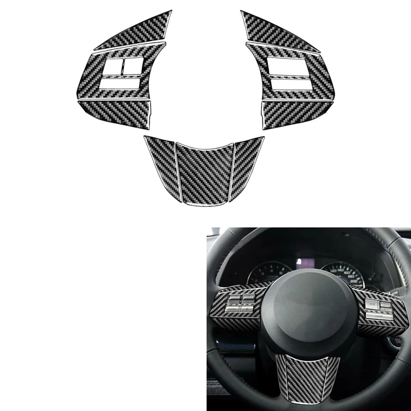 

Carbon Fiber For Subaru Legacy Outback 2010-2014 Steering Wheel Button Panel Cover Trim Decal Accessories LHD-A92D