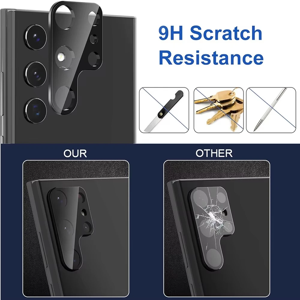 Protector de lente de cámara para Samsung S25 Ultra S23 S24 FE A17 A07 A56 A55 A16 A26 A36 A54 A53 A06 A25 cámara trasera de vidrio templado