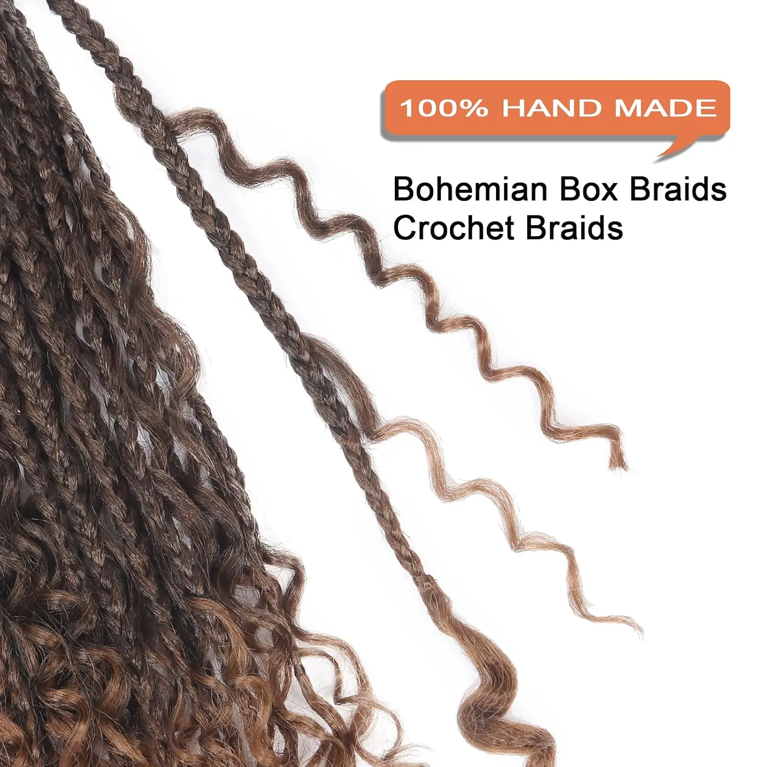 Boho Box Braids Goddess Box Braids Crochet Hair Bohemian Hippie Braids Braiding Hair Box Braids with Curly Ends Messy Synthetic