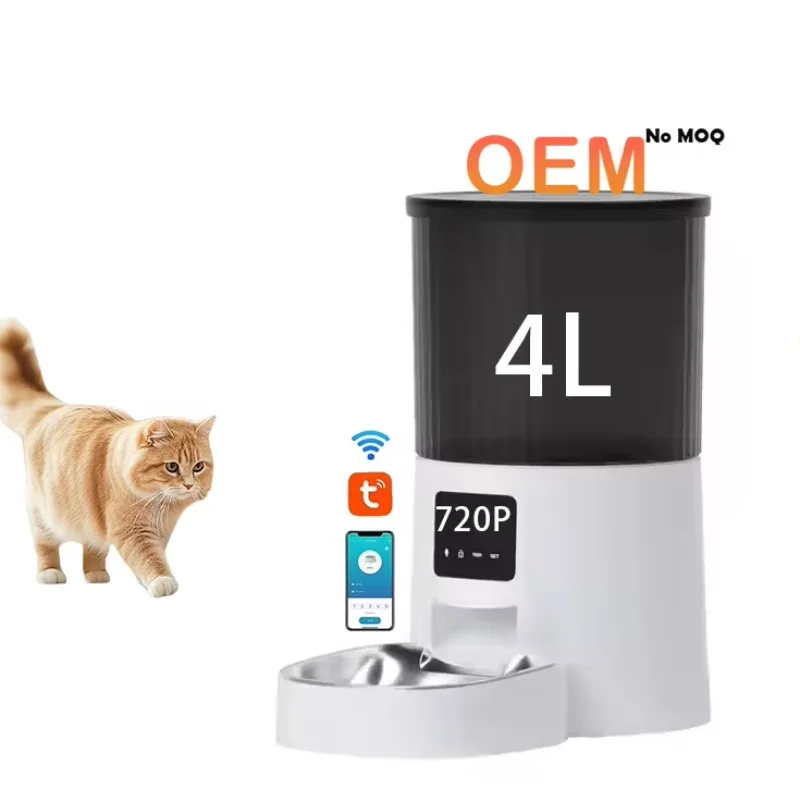 

STLF Automatic Cat Feeder With Video Cat Food Dispenser Pet Smart Voice Recorder Remote Control Auto Feeder for Cat Dog