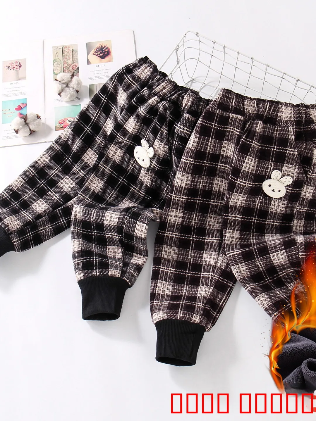 กางเกงลายสก็อตเด็กผู้หญิง แบรนด์ Thiened Fce สำหรับฤดูใบไม้ร่วงและฤดูหนาว สไตล์ลำลอง เอวยางยืด ให้ความอบอุ่น กางเกงเด็กผู้หญิง เสื้อผ้าเด็กผู้หญิงสำหรับฤดูหนาว