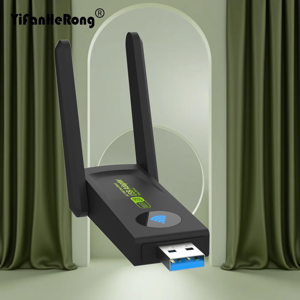 

1300 Мбит/с Wi-Fi USB-адаптер двухдиапазонный 2,4G/5Ghz Wi-Fi ключ 802.11AC двойная антенна беспроводной приемник для драйвера Win 10/11