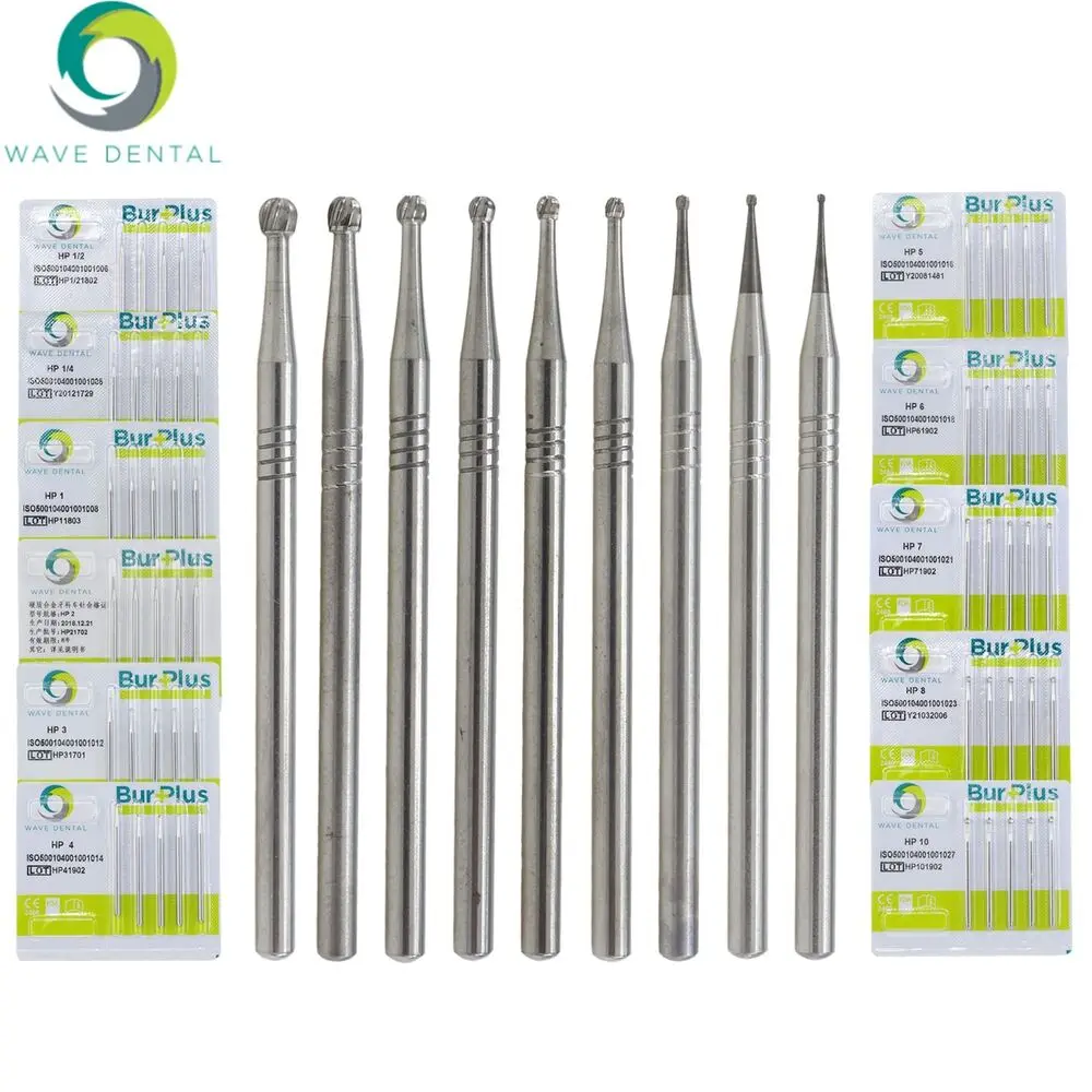 Wave Dental Carbide Burs Straight Handpiece Round HP1/4 1/2 1 2 3 4 5 6 7 8 10#