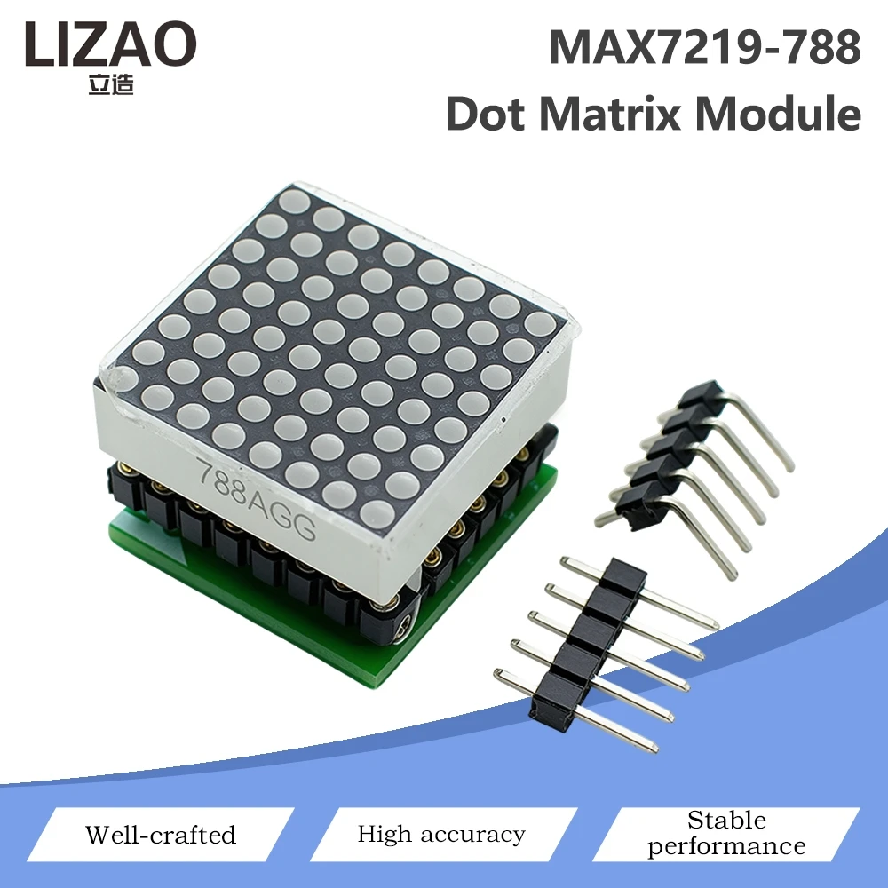 MAX7219 8x8 Dot Matrix LED Display Module, 788AGG 8*8 LED Matrix Screen Module with SPI Interface for Arduino Raspberry Pi DIY