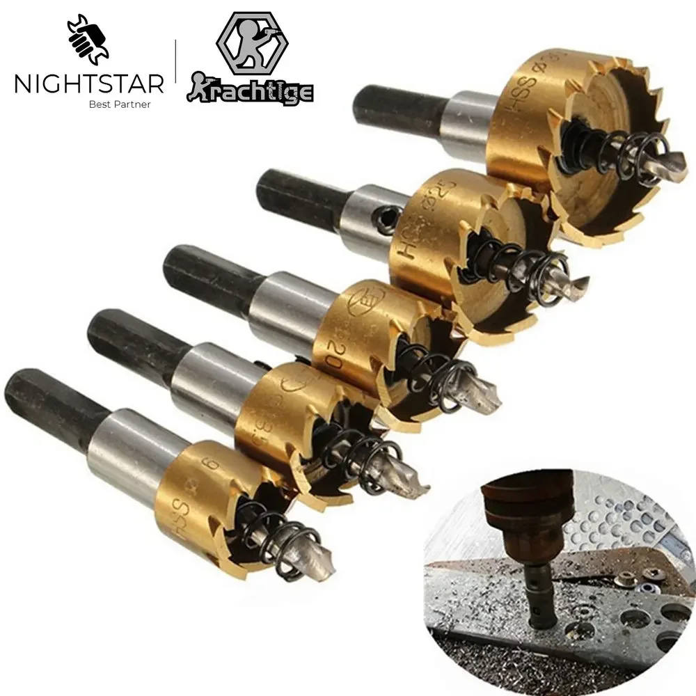 Titânio Revestido Hss Broca Buraco Viu Conjunto de Liga Metal Corte 16 18.5 20 25 30 mm para Trabalhar Madeira Aço Inoxidável Peças