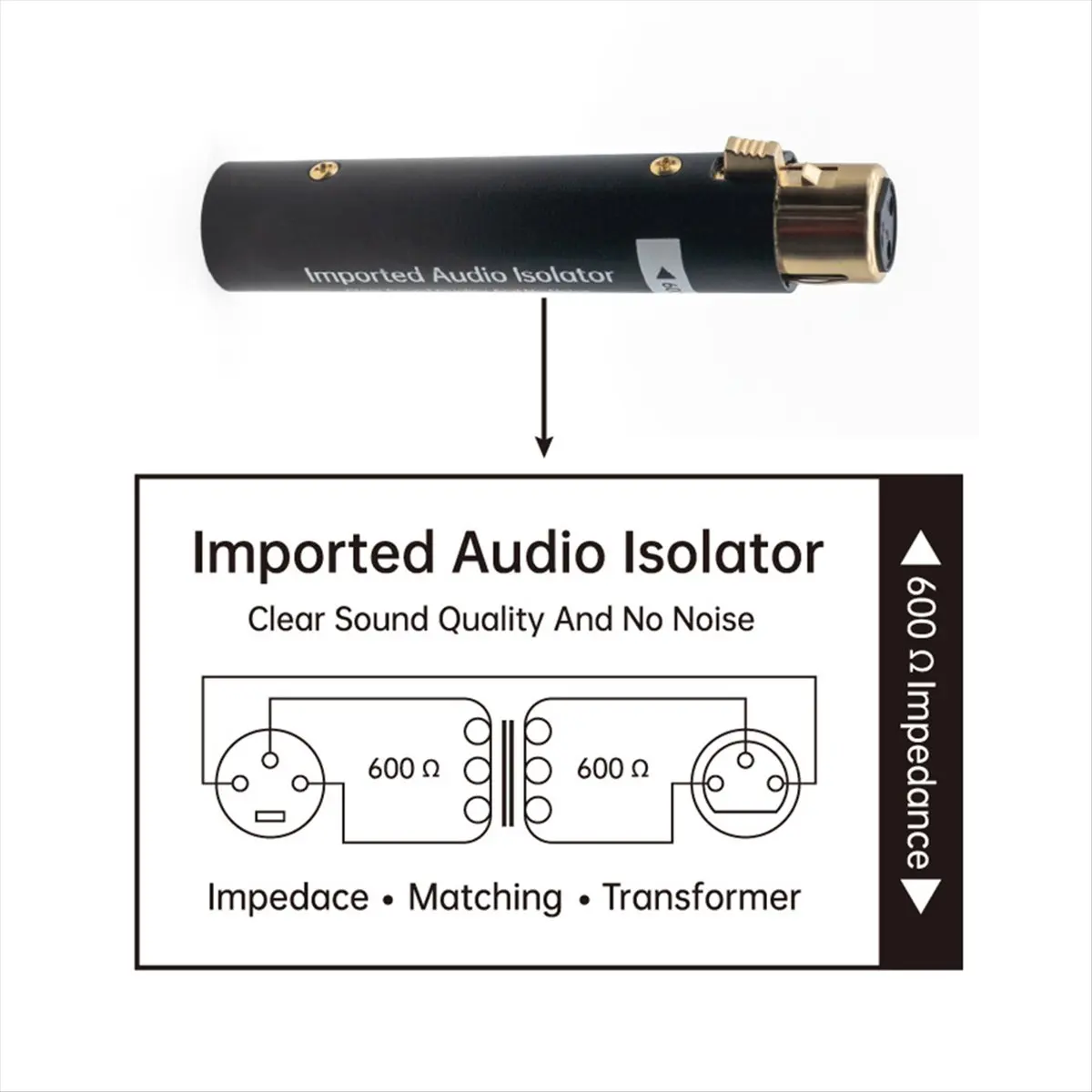 Budget-Friendly Professional Audio Noise Isolator Signal Isolation Stereo Splitter Filter Karon Male to XLR Female to Female