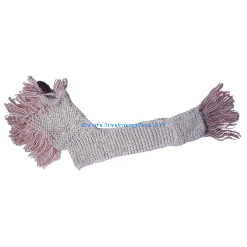 

E56A Winter Warm Hat Scarf Glove Set for Women Kids Windproof Hat Keep Warm 3in1 Suit