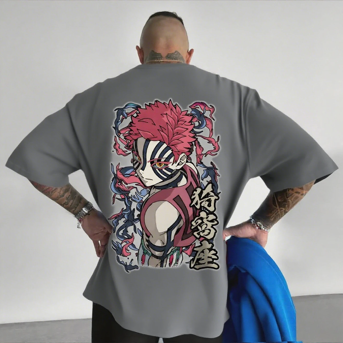 เสื้อยืดอนิเมะดาบพิฆาตอสูร อาคาซ่า ไซส์ใหญ่ ผ้าฝ้าย แขนสั้น สำหรับผู้ชายและผู้หญิง เสื้อท็อปส์ลำลอง สไตล์สตรีทแวร์ ลายกราฟิก เสื้อยืด Y2k สำหรับฤดูร้อน