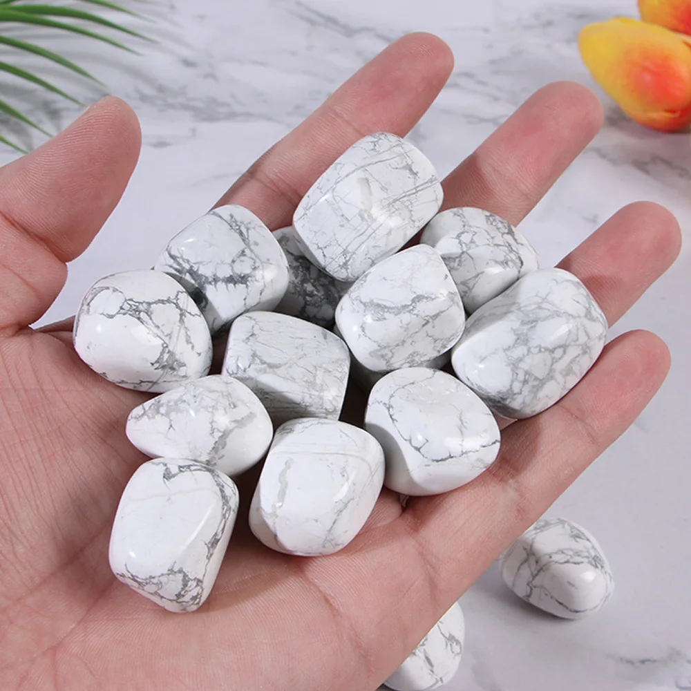 Pierres polies naturelles en howlite turquoise, pierres de guérison Reiki, minéraux, cristaux, décoration pour aquarium, vase à plantes
